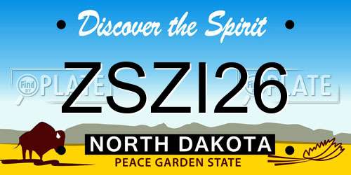ZSZI26 North Dakota License Plate