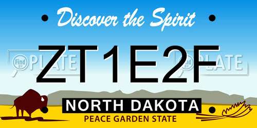 ZT1E2F North Dakota License Plate