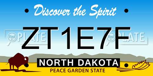 ZT1E7F North Dakota License Plate