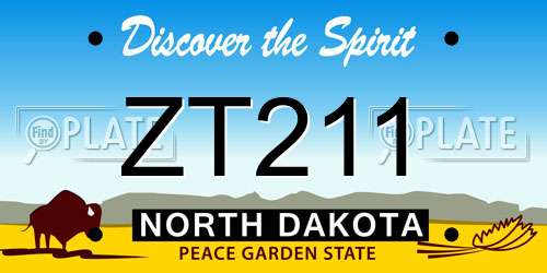 ZT211 North Dakota License Plate