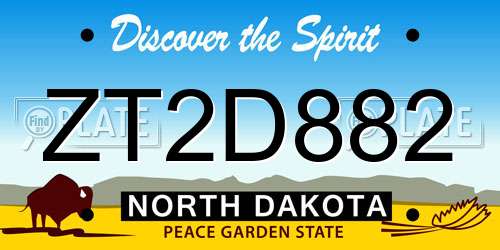 ZT2D882 North Dakota License Plate