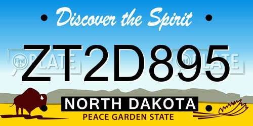 ZT2D895 North Dakota License Plate