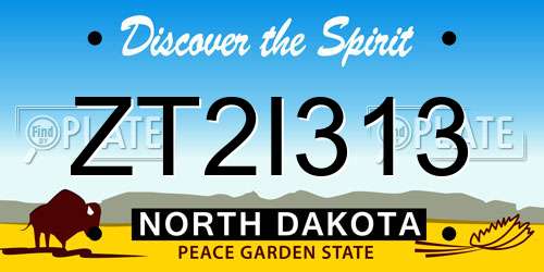 ZT2I313 North Dakota License Plate