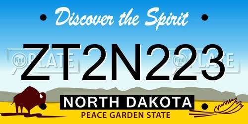 ZT2N223 North Dakota License Plate