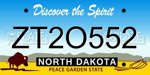 ZT2O552 North Dakota License Plate