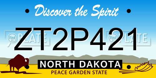ZT2P421 North Dakota License Plate