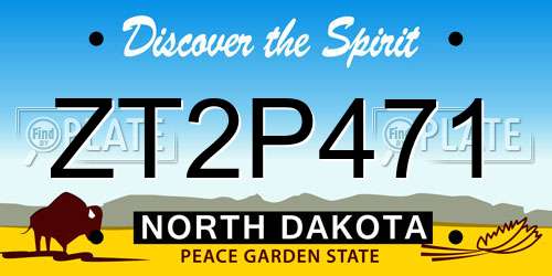 ZT2P471 North Dakota License Plate