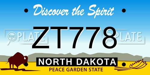 ZT778 North Dakota License Plate