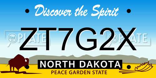 ZT7G2X North Dakota License Plate