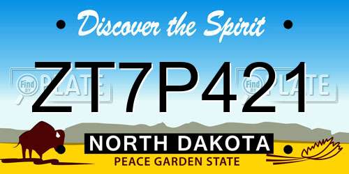 ZT7P421 North Dakota License Plate