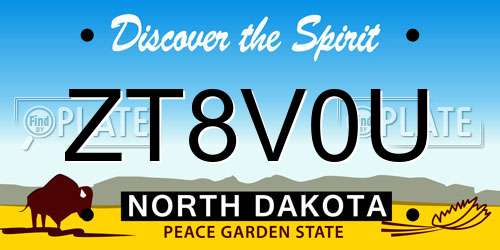 ZT8V0U North Dakota License Plate