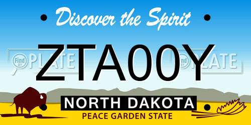 ZTA00Y North Dakota License Plate