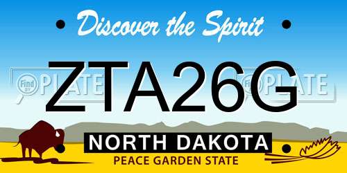 ZTA26G North Dakota License Plate