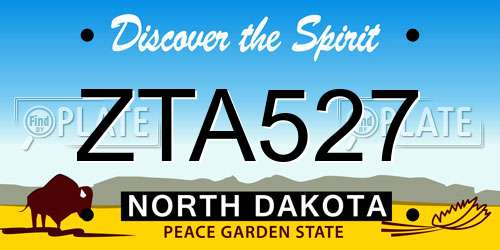 ZTA527 North Dakota License Plate