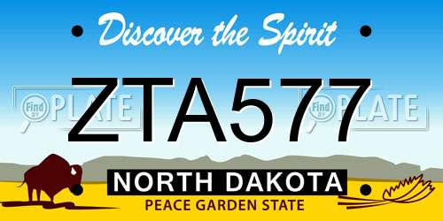 ZTA577 North Dakota License Plate