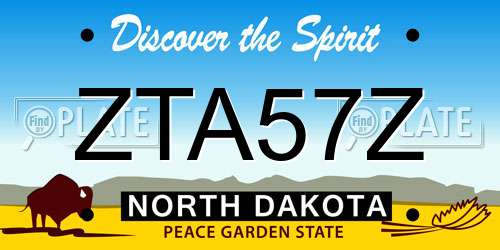 ZTA57Z North Dakota License Plate