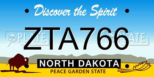 ZTA766 North Dakota License Plate