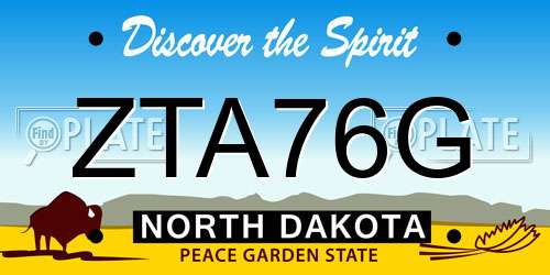 ZTA76G North Dakota License Plate