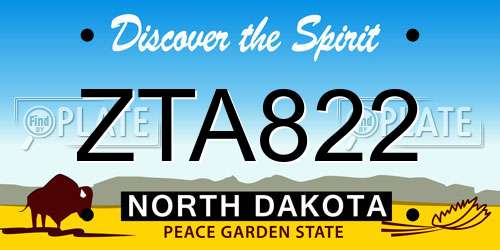 ZTA822 North Dakota License Plate