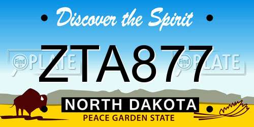 ZTA877 North Dakota License Plate