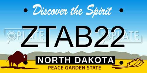 ZTAB22 North Dakota License Plate