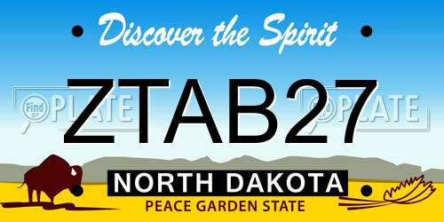ZTAB27 North Dakota License Plate