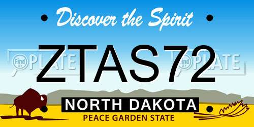 ZTAS72 North Dakota License Plate