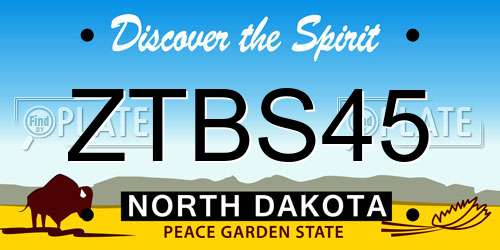 ZTBS45 North Dakota License Plate