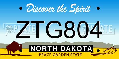 ZTG804 North Dakota License Plate