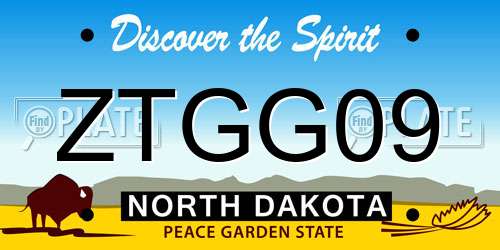 ZTGG09 North Dakota License Plate