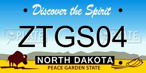 ZTGS04 North Dakota License Plate
