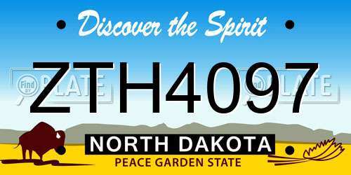 ZTH4097 North Dakota License Plate