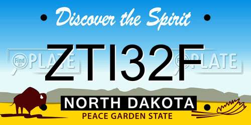 ZTI32F North Dakota License Plate