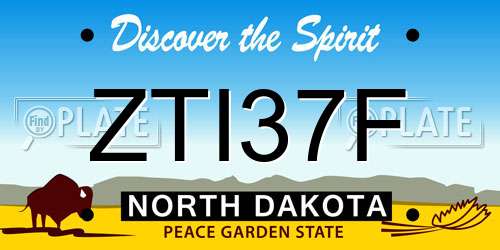 ZTI37F North Dakota License Plate