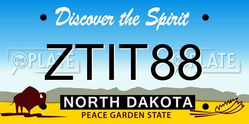 ZTIT88 North Dakota License Plate