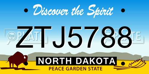 ZTJ5788 North Dakota License Plate