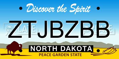 ZTJBZBB North Dakota License Plate