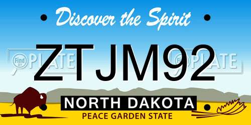 ZTJM92 North Dakota License Plate