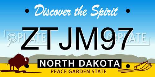 ZTJM97 North Dakota License Plate