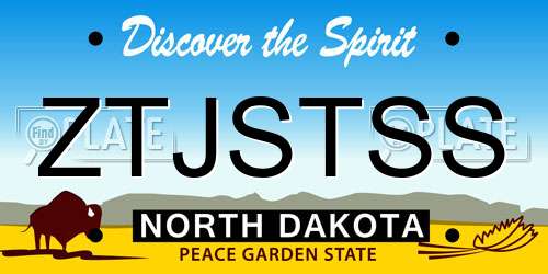 ZTJSTSS North Dakota License Plate