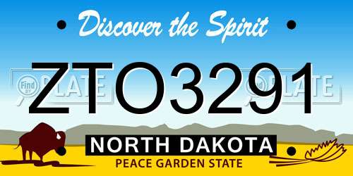 ZTO3291 North Dakota License Plate
