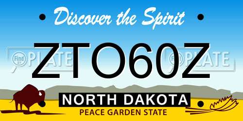 ZTO60Z North Dakota License Plate