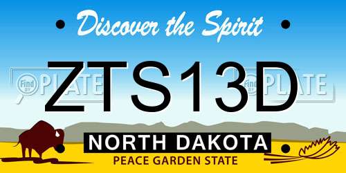 ZTS13D North Dakota License Plate