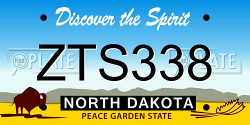 ZTS338 North Dakota License Plate