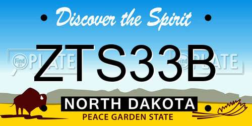ZTS33B North Dakota License Plate