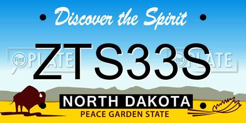 ZTS33S North Dakota License Plate