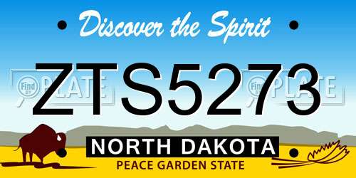 ZTS5273 North Dakota License Plate
