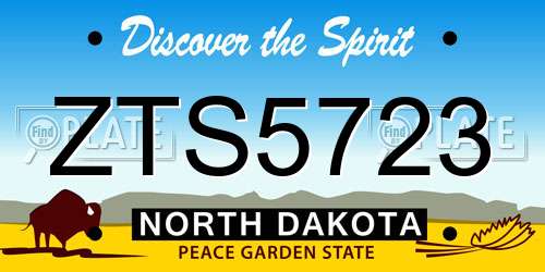 ZTS5723 North Dakota License Plate