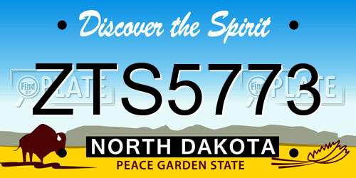 ZTS5773 North Dakota License Plate