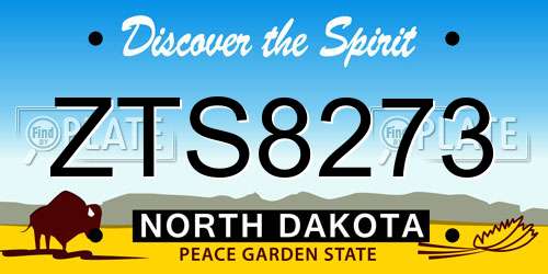 ZTS8273 North Dakota License Plate